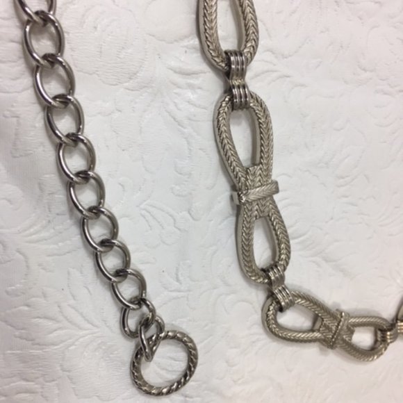 Metal Silver Toned Chain Loops Infinity Rope Design Belt 40" - Picture 4 of 5